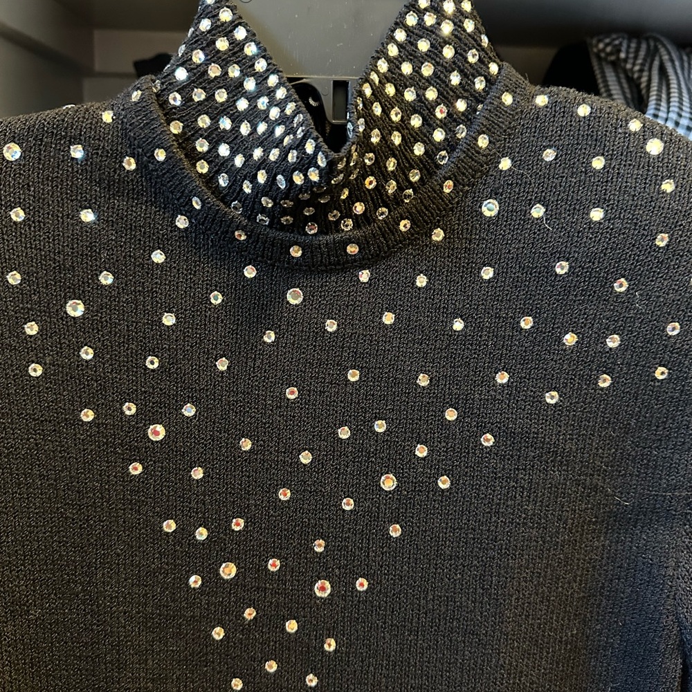 Crystal embellished vintage black dress - Picture 4 of 4